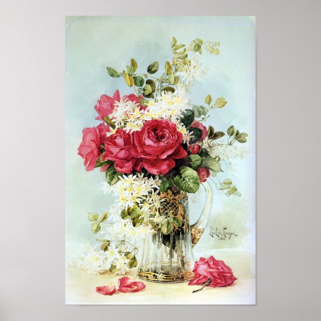 Vintage Rose Frisch aus dem Garten Poster (Vorne)