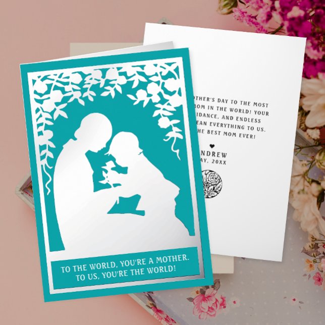 Vintage Rose für Mutter und Kind Türkis (Von Creator hochgeladen)