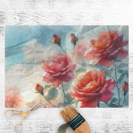 Vintage Rose für Rote Wasserfarben Seidenpapier