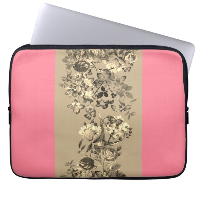 Vintage Rose Garden Classic Neutrals Laptopschutzhülle (Vorderseite)