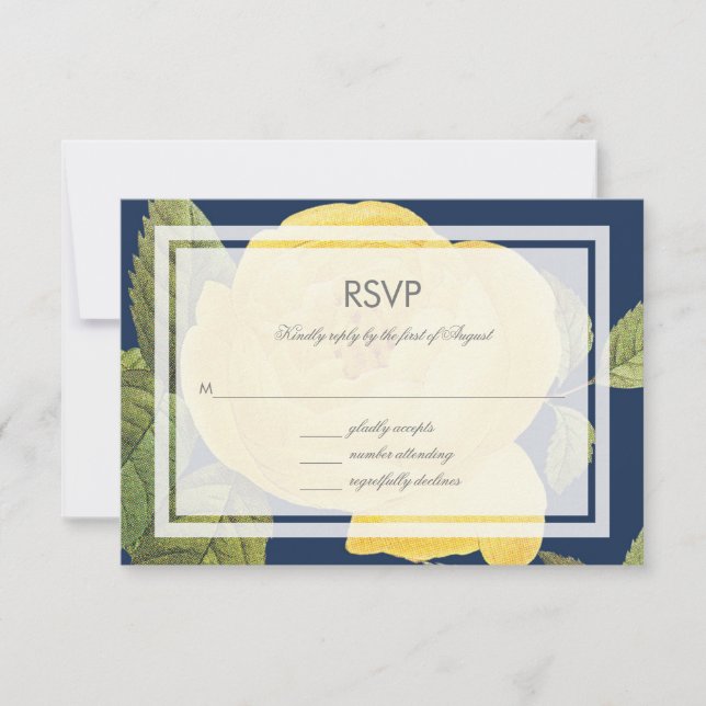 Vintage Rose Garden Rsvp Card Karte (Vorderseite)