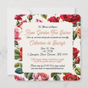 Vintage Rose Garden Teezeremonie Party Einladung