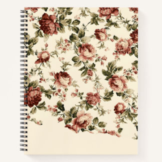 Vintage Rose Garten: Ein nahtloses Blumenmuster Notizbuch