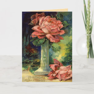 Vintage Rose Geburtskarte Karte
