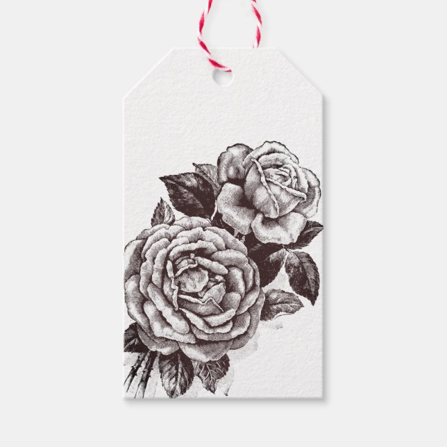 Vintage Rose Geschenkanhänger (Vorderseite)