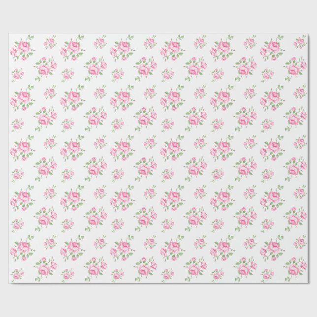 Vintage Rose Geschenkpapier (Saum)