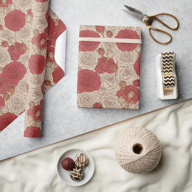 Vintage Rose Geschenkpapier (Kunsthandwerk)