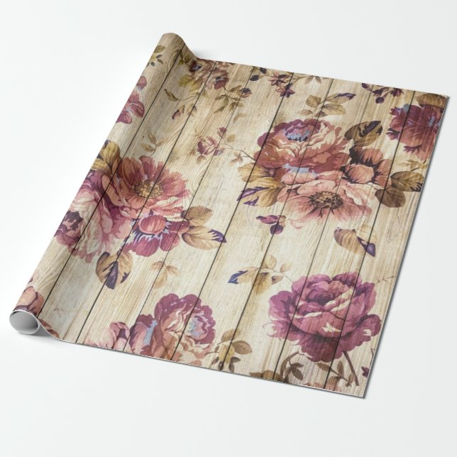 Vintage Rose Geschenkpapier (Ungerollt)