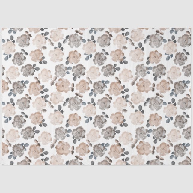 Vintage Rose Geschenkwrap mit metallischem Muster Seidenpapier (Vorderseite)