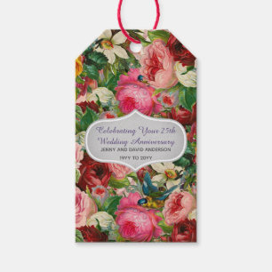 Vintage Rose Gift-Tags Personalisierter EDIT-TEXT Geschenkanhänger
