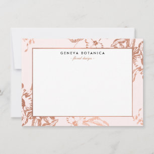 Vintage Rose Gold Blumenmuster Rosa Note Card