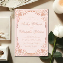 Vintage Rose Gold Blush Pink Verzierte Script Hoch