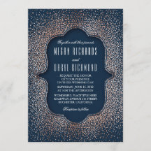 Vintage Rose Gold Glitzer Confetti Navy Hochzeit