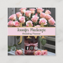 Vintage Rose Gold Hübsch Rosa Quadratische Visitenkarte