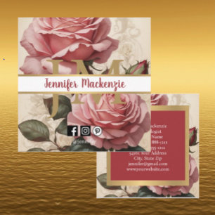Vintage Rose Gold Hübsch Rosa Quadratische Visitenkarte