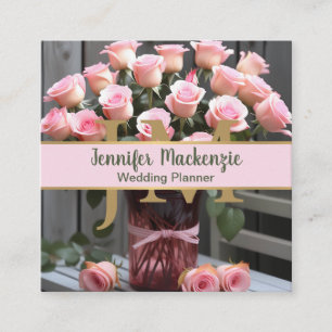 Vintage Rose Gold Hübsch Rosa Quadratische Visitenkarte
