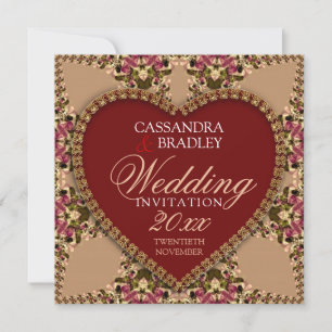 Vintage Rose Gold Lace Hochzeitseinladungen Einladung