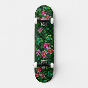 Vintage Rose - grün kariert Skateboard