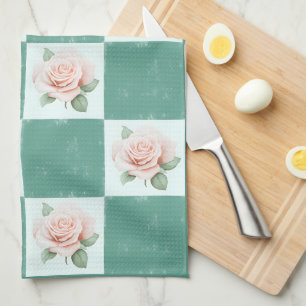 Vintage Rose Grüne Schachtel Handtuch
