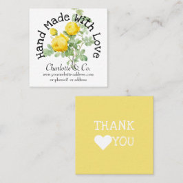 Vintage Rose Handmade mit Liebe Produkt Vielen Dan Quadratische Visitenkarte