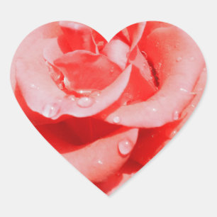 Vintage Rose Herz-Aufkleber
