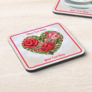 Vintage Rose Herz Getränkeuntersetzer