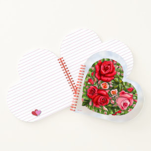 Vintage Rose Herz Notizbuch