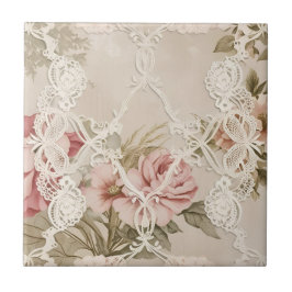 Vintage Rose hinter der Spitze Fliese