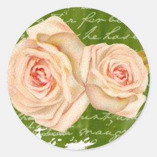 Vintage Rose Hochzeit Siegel Runder Aufkleber