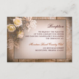 Vintage Rose Hochzeitsempfang Begleitkarte