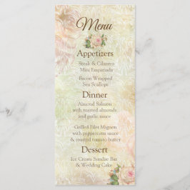 Vintage Rose Hochzeitskarte in Pastellrosa Menükarte