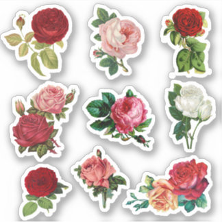Vintage Rose Hochzeitsticker Aufkleber