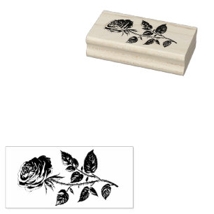 Vintage Rose Holz Briefmarke Gummistempel