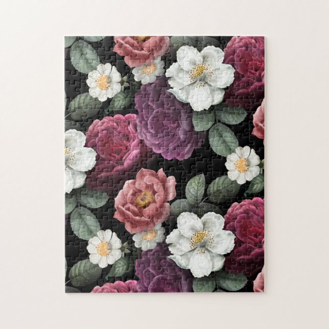 Vintage Rose Illustration Art Puzzle (Vertikal)