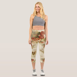 Vintage Rose im Herbst über den Hintergrund der Cr Capri Leggings