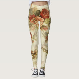 Vintage Rose im Herbst über den Hintergrund der Cr Leggings