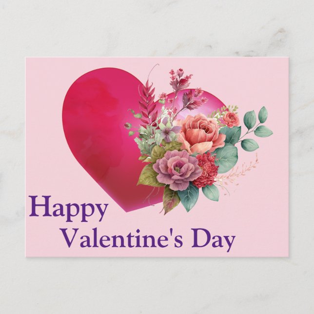 Vintage Rose im Herzen Postkarte (Vorderseite)