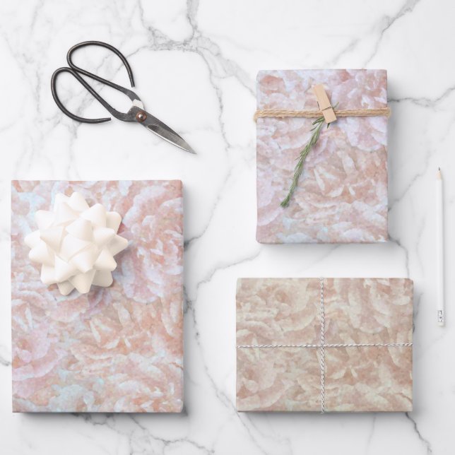 Vintage Rose in Creme - Blumenmuster Geschenkpapier Set (Vorderseite)