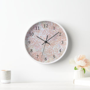 Vintage Rose in Creme - Blumenmuster Uhr