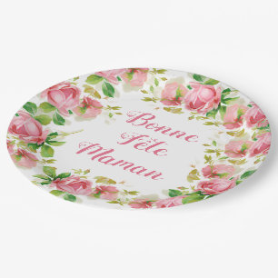Vintage Rose in Pink - Muttertag Pappteller