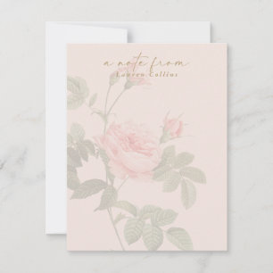 Vintage Rose in Rosa Mitteilungskarte