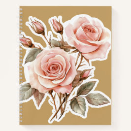 Vintage-Rose in Rosa | Romantisches Blumenjournal Notizbuch