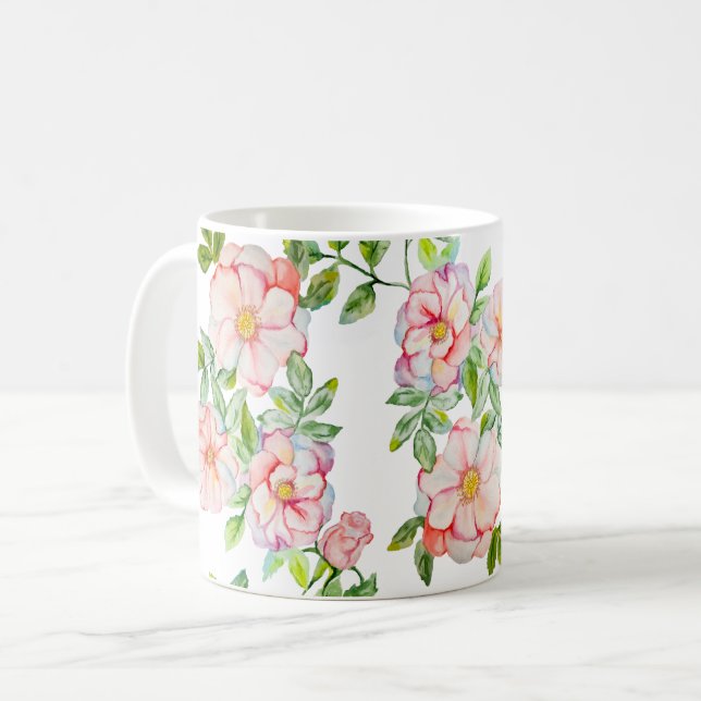 Vintage Rose Kaffeetasse (Vorderseite Links)