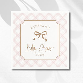 Vintage-Rosé Karo-Diamant-Karo-Baby-Party Serviette