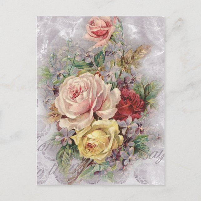 Vintage Rose, Kunst Postkarte (Vorderseite)