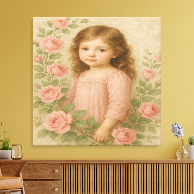 Vintage Rose Leinwanddruck (Insitu (Wohnzimmer))