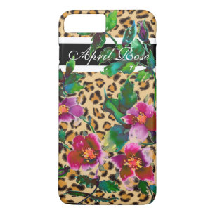 Vintage Rose Leopard Detail mit Monogramm Case-Mate iPhone Hülle