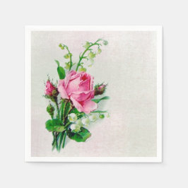 Vintage Rose Lily of the Valley Paper Napkins Serviette