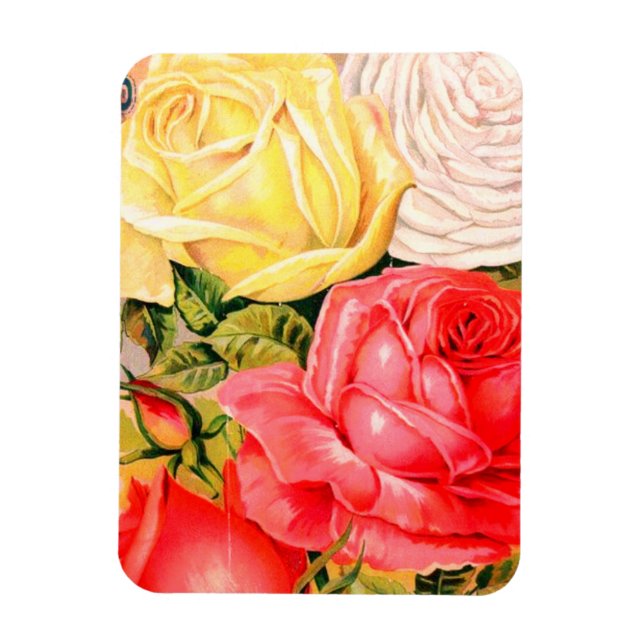 Vintage Rose Magnet (Vertikal)