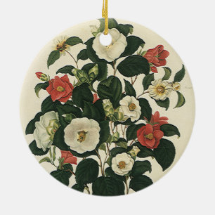 Vintage Rose mit Blumen, antiken Garten Blume Keramik Ornament